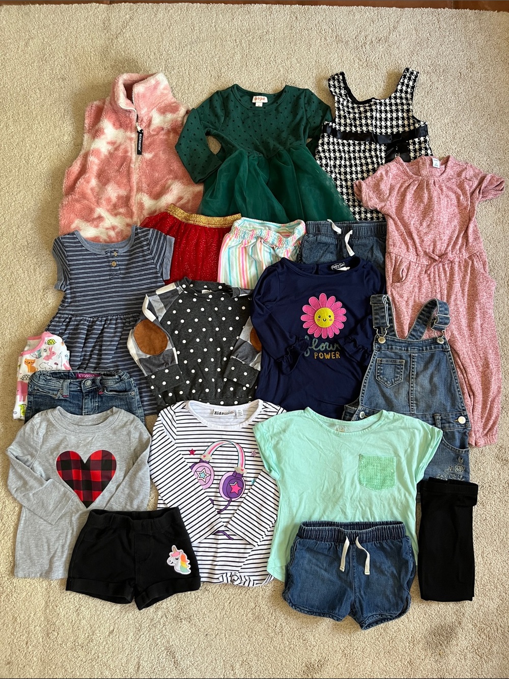 Huge Baby Girl 2T Bundle Flower Power Christmas Dress Mix Warm Cool Clothes